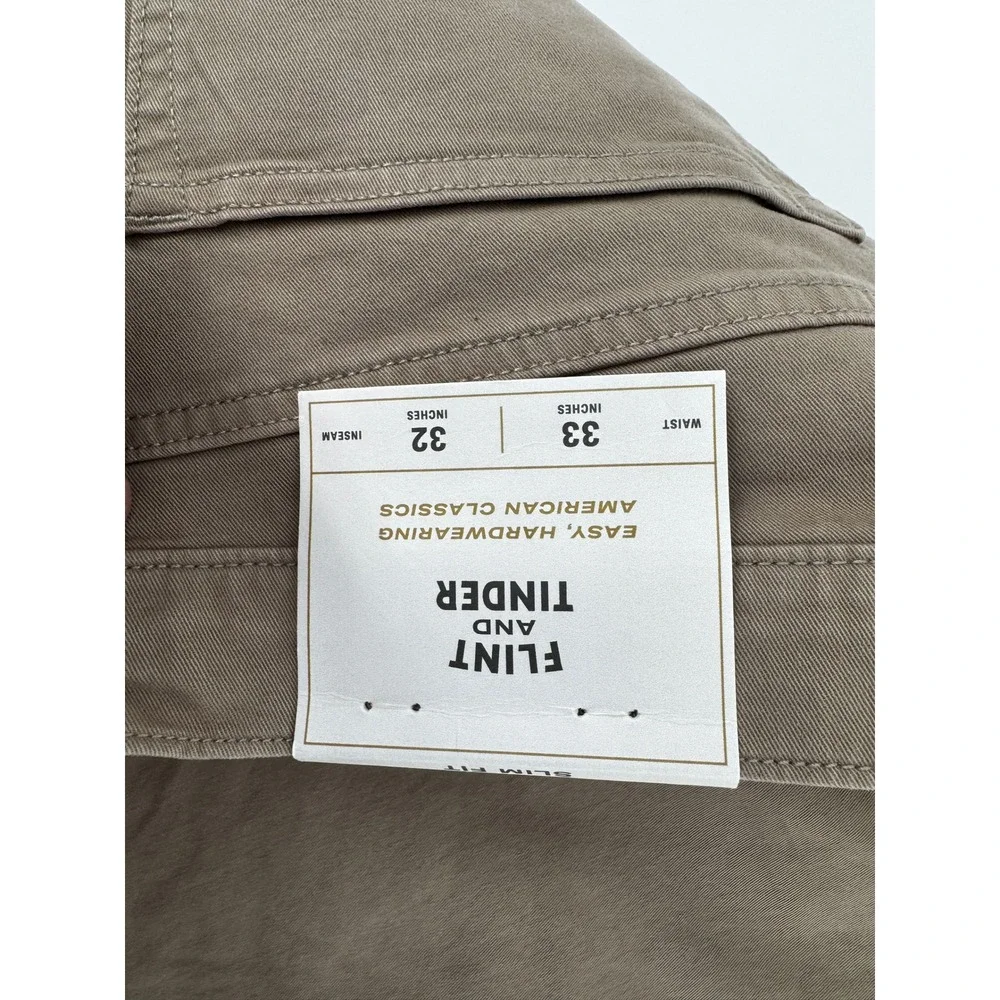 Flint and Tinder‎  Pants 33x32 Slim Fit Mens Pants Chinos Huckberry minimalist - Picture 2 of 12
